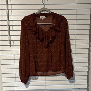Molly Bracken Rust Ruffle Blouse